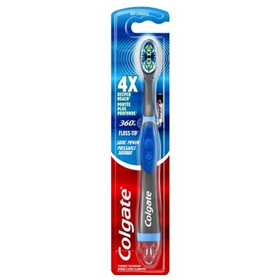 Colgate Battery Tooth Brush (360 Sonic Floss Tip) Soft x 1's