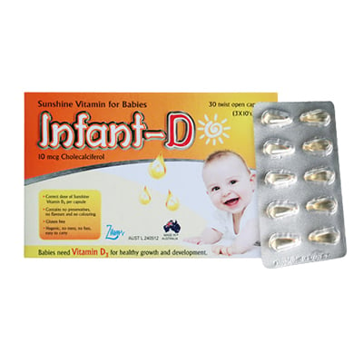 Infant-D (Vitamin D3 400iu) Capsules 30's