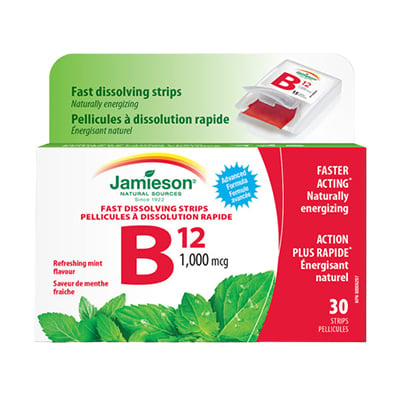 Jamieson B12 1000mcg Fast Dissolving Strips 30's