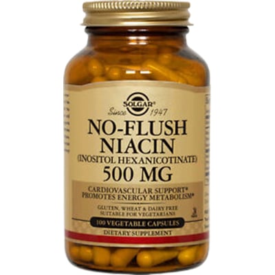 Solgar No Flush Niacin 500mg 100's Vitamin B3 New Pack Size