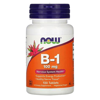 Now Supplements Vitamin B1 Thiamine 100mg Tabs 100's