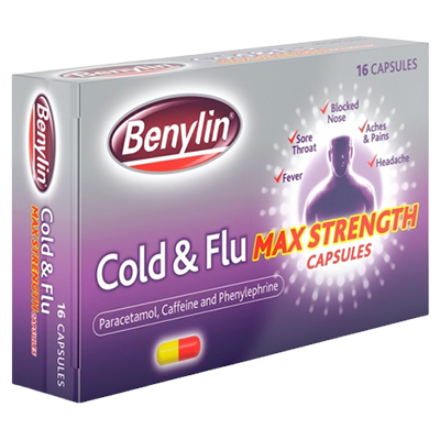 Benylin Cold & Flu Max Strength Capsules 16s