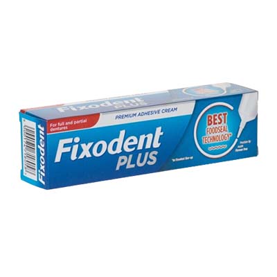 Fixodent Plus Food Seal Denture Adhesive Cream 40g