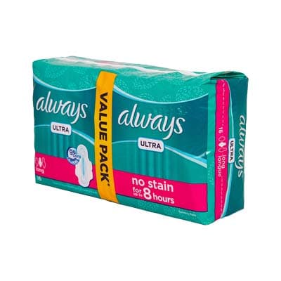 Always Ultra-Thin Long Duo Pads, 16 pads