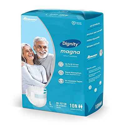 Age Care Adult Diapers Large (Waist 45-60) 10's