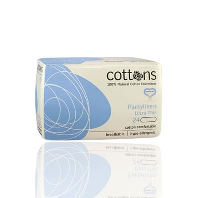 Cottons 100% Hypo allergenic Panty Liners, 24 liners