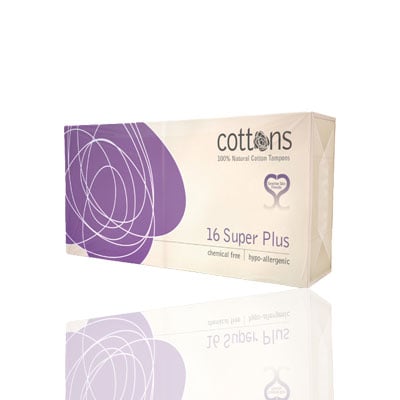 Cottons 100% Hypo allergenic Super Plus Tampons, 16 tampons