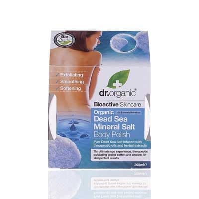 Dr Organic  Dead Sea Mineral Body Polish Salt Scrub, 200ml