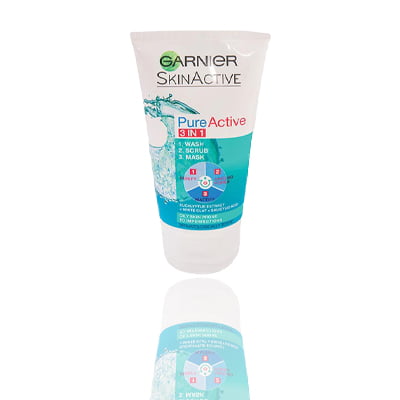 Garnier Pure Active 3 in 1 CLAY Wash+Scrub+Mask 150ml