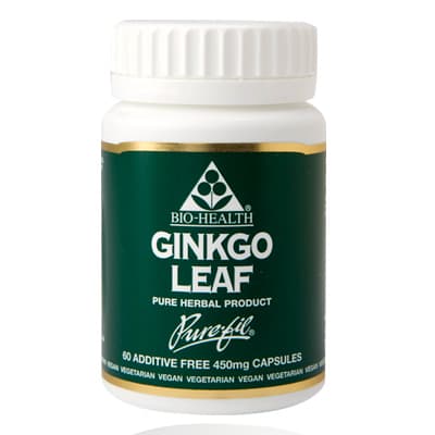 Bio-Health Ginkgo Leaf (Ginkgo Biloba) - 450mg Capsules.