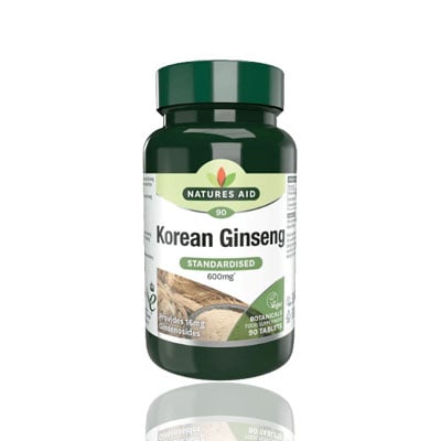 Natures Aid Korean Ginseng (600mg equiv Dried Root) Vegan - 90's