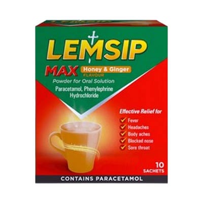 Lemsip Max Sachets Honey & Ginger 10s