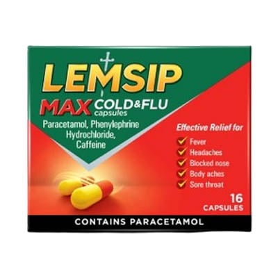 Lemsip Max Cold & Flu Capsules 16's