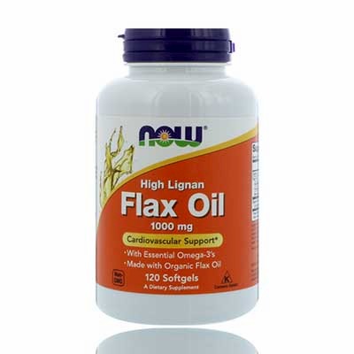 Now Flax Oil High Lignan Cardiovascular Support 1000mg, 120 Softgels