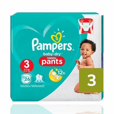 Pampers Baby-Dry Pants Size 3, 26 Nappy