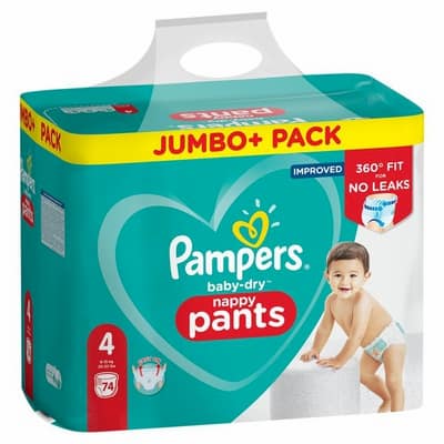 Pampers Baby-Dry Pants Size 4, 74 Nappy Pants