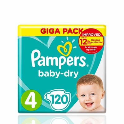 Pampers Baby-Dry Size 4, 120 Nappies