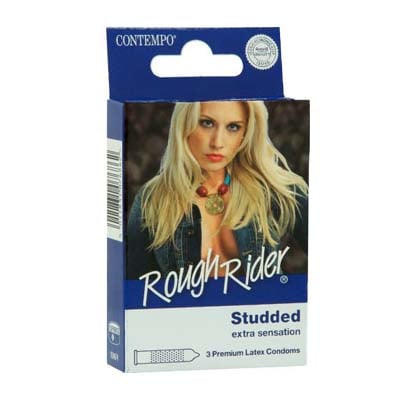 Contempo Rough Rider Studded Condoms, 3 pieces