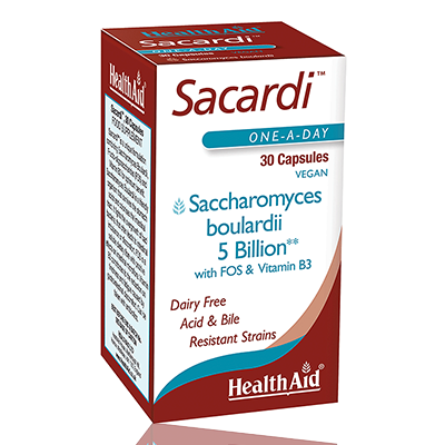 HealthAid Sacardi (Saccharomyces boulardii) 5billion 30’s.