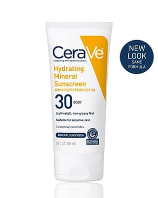 CeraVe Hydrating Mineral Sunscreen Broad Spectrum SPF – 150ml.