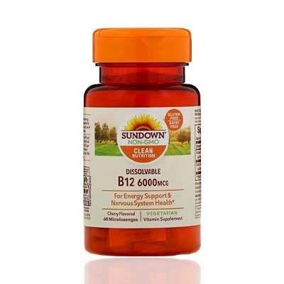 Sundown Naturals B-12 Dissolvable 6000mcg, 60 microlozenges