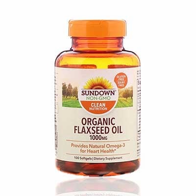 Sundown Natural Flaxseed Oil 1000mcg, 100 softgel