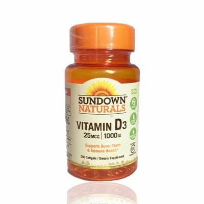 Sundown Naturals Vitamin D-3 1000 25mcg, 200 softgels