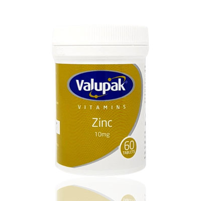 Valupak  Zinc 10mg, 60 tablets