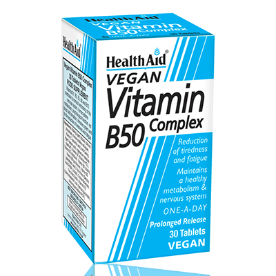 HealthAid Vitamin B50 Complex 30's Tablets.