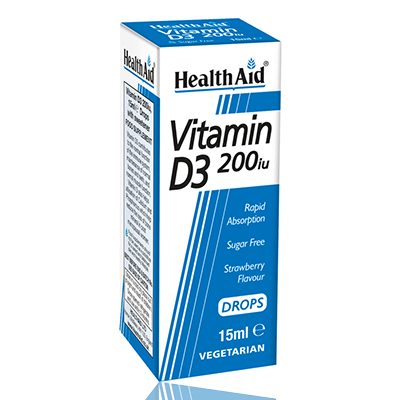 HealthAid Vitamin D3 200iu 15ml Drops.