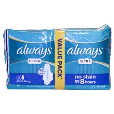 Always Ultra Extra Long Duo Pads, 14pads