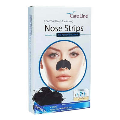 CareLine Charcoal Deep Cleansing Nose Strips, 6 strips