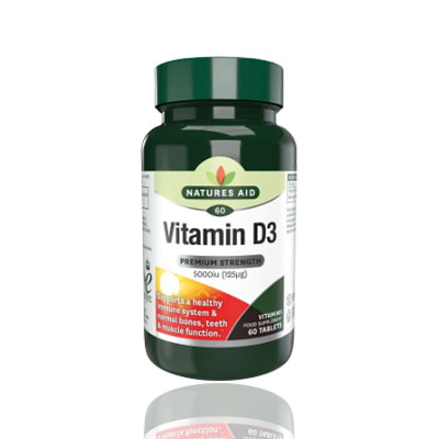 Natures Aid Vitamin D3 5000iu (125ug) Vegetarian- 60'