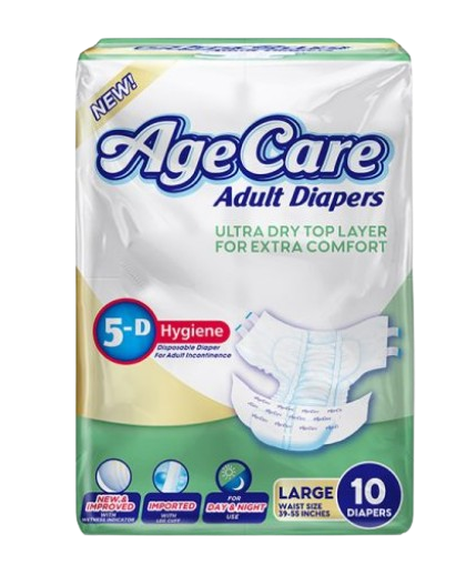 Age Care Adult Diapers Medium (Waist 32-44) 10's