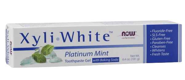 NOW Toothpastes  Xyliwhite Platinum Mint with Baking Soda Toothpaste Gel 181gm - Fluoride & SLS Free