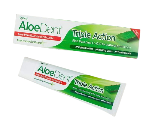 Optima Aloe Vera Toothpaste - with Co-Q10 & Tea Tree Oil - Fluoride Free