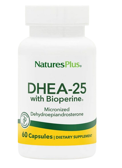 Nature's Plus DHEA with Bioperine VegCaps - 25mg 60 Capsules.