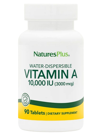 Natures Plus Vitamin A 10,000iu Water dispersible – 100 Tablets.