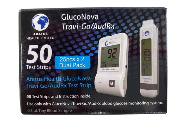 Gluconova Travigo Blood Glucose Test Strips 50's