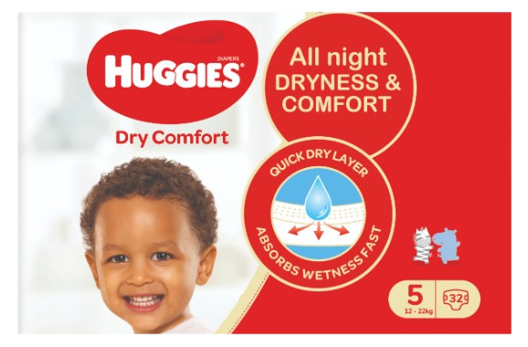 Huggies Dry Comfort (size 5) 12-22Kgs, 32 pieces