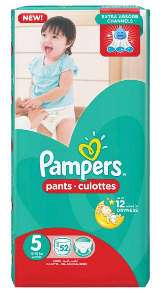 Pampers Pants Jumbo Junior Size 5 (12 - 18 kg’s), 52 pieces