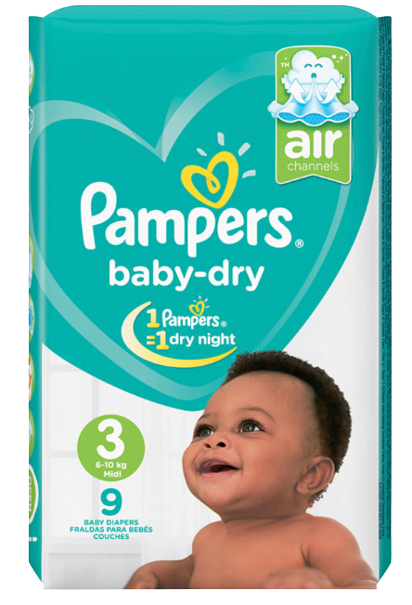 Pampers Pants Low Count Midi Size 3 (6 - 11 kg’s), 9 pieces