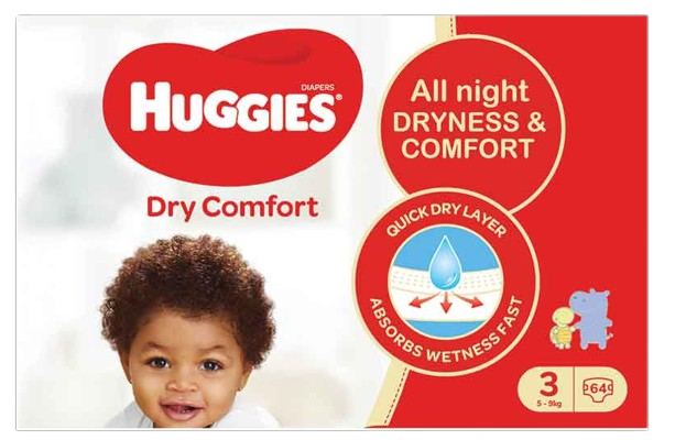 Huggies Dry Comfort (size 3) 5-8Kgs, 64 pieces