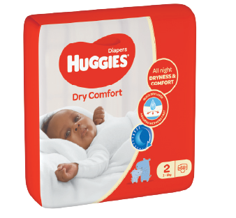 Huggies Dry Comfort (size 2) 3-6Kgs, 68 pieces