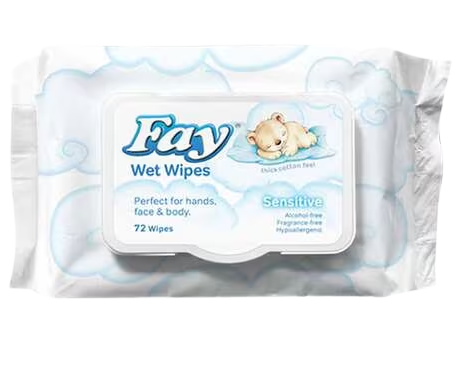 Fay Sensitive Wet Wipes 72's