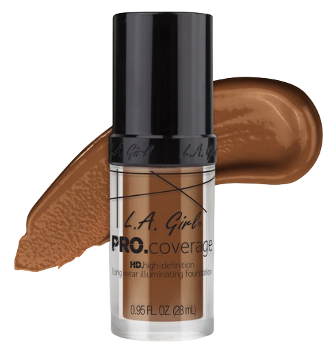 L.A. Girl HD Pro Coverage Illuminating Foundation, Coffee – 28ml