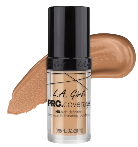 L.A. Girl HD Pro Coverage Illuminating Foundation, Natural – 28ml