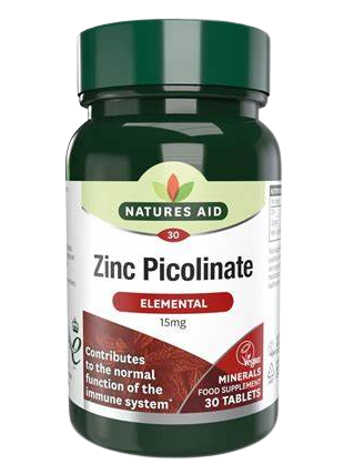 Natures Aid Zinc Picolinate 15mg Elemental 30s