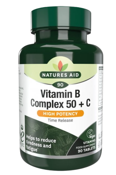 Natures Aid Vitamin B Complex + C TR (High Potency) Vegan -90's