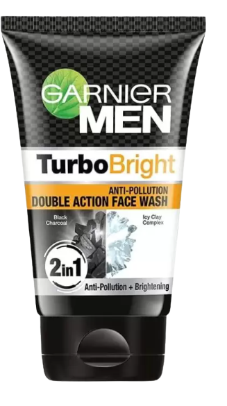 Garnier Men Turbo Bright Double Action 2in1 Face Wash-100g